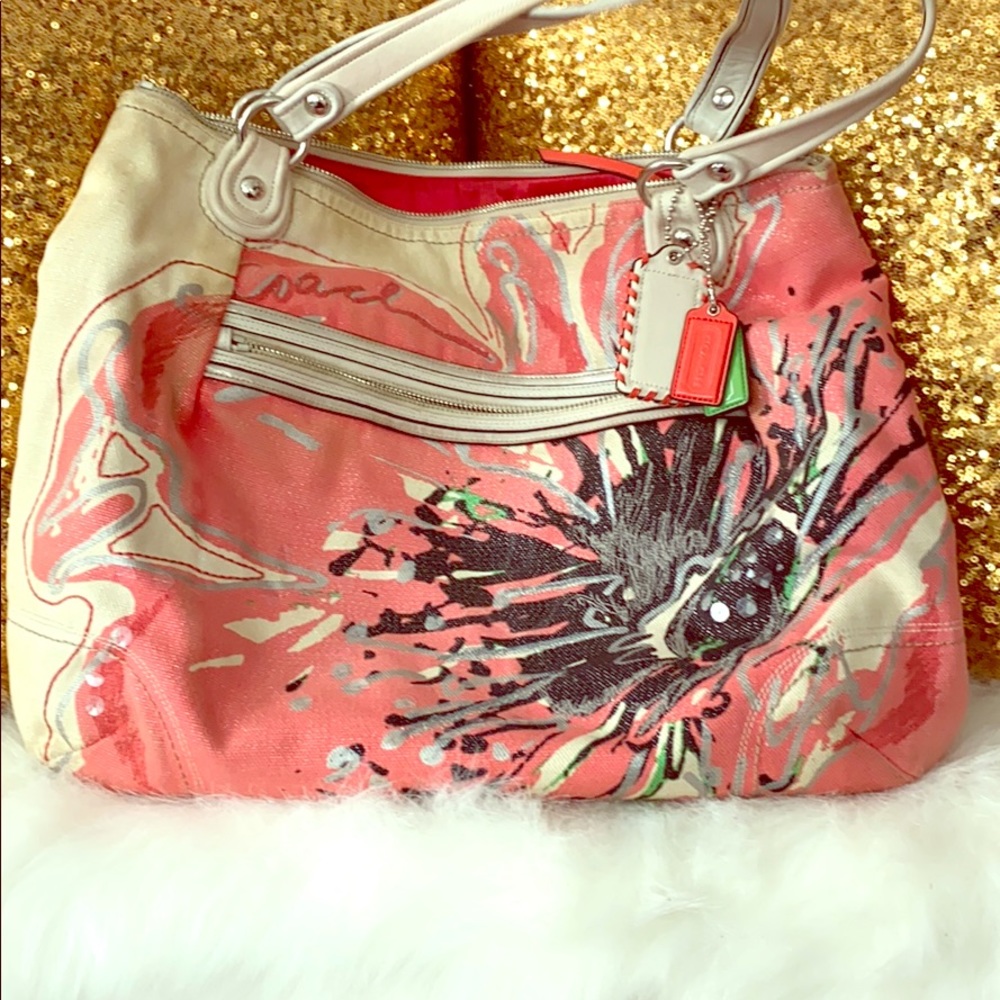 Coach Poppy Glam canvas tote